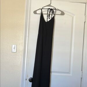 Elegant Black Backless Halter Dress